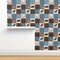 Brown Woodland Bears Patchwork Moose Antlers Wildlife Cabincore Tree Arrows Cheater Quilt Nature Cabin Custom Pre-pasted Wallpaper by Spoonflower Pre-Pasted Wallpaper 2FT Wide